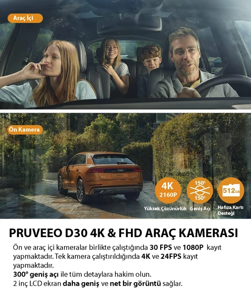 PRUVEEO D30 WI-FI 4K ARAC KAMERASI - 2
