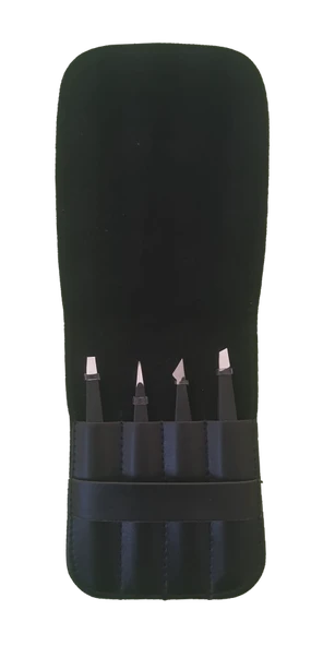 Twiezers TWZSET4001 Deri Çantalı 4'lü Paslanmaz Çelik Cımbız Seti - Siyah/Siyah - 4