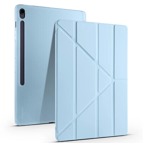 Galaxy Tab S10 FE Plus Kılıf Zore Tri Folding Kalem Bölmeli Standlı Kılıf - 2