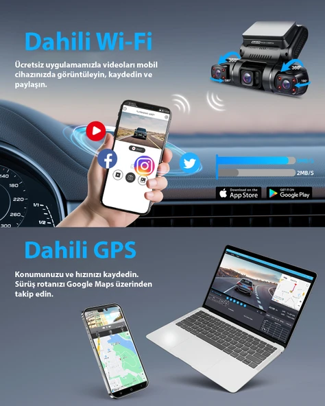 PRUVEEO D90-4CH FHD WI-FI GPS + 128GB SD KART KAME - 4