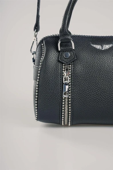 ÇÇS Siyah Kadın El ve Omuz Çantası 17822 - Resim 5