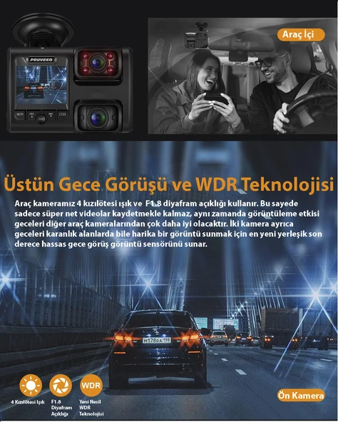 PRUVEEO D30 WI-FI 4K ARAC KAMERASI - 5