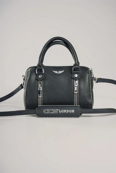 ÇÇS Siyah Kadın El ve Omuz Çantası 17822 - Resim 6
