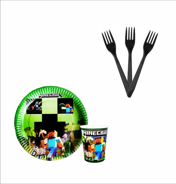 Minecraft Tabak, Bardak, Çatal ürün görseli 1