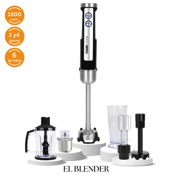 EL BLENDER Seti INOX Doğrayıcı Kahve Ve Baharat Öğütücü Patates ezici 1500 WATT