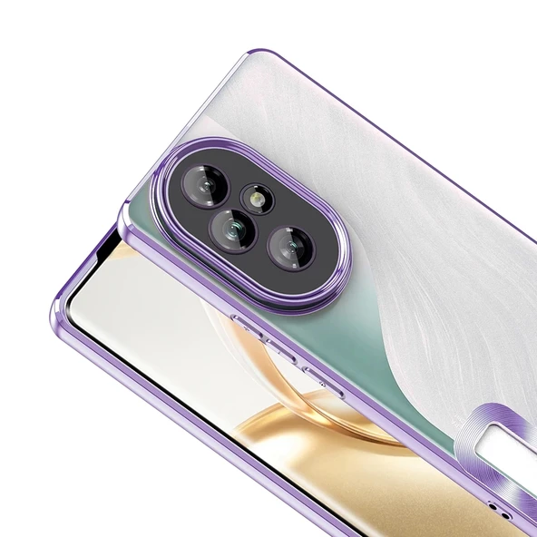 Honor 200 Pro Kılıf Kamera Korumalı Logo Gösteren Zore Omega Kapak - 10
