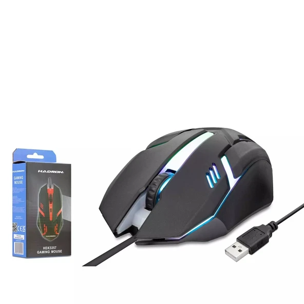 Hadron Hdx3257 Kablolu Oyuncu Mouse Led 800/1600 Dpi 140Cm Siyah