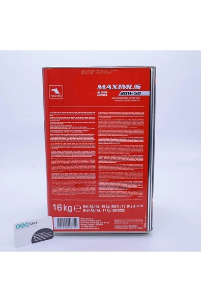 P.o Max Süper Dizel 20w/50 18 Lt - 2