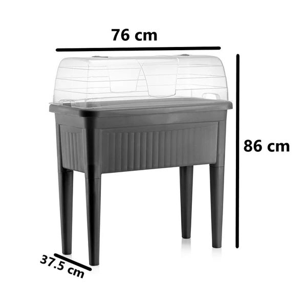 Omnipazar SO-ABS3 Fanuslu Ayaklı Bahçe Yetiştirme Saksı Seti 60 Litre No 3 - 3
