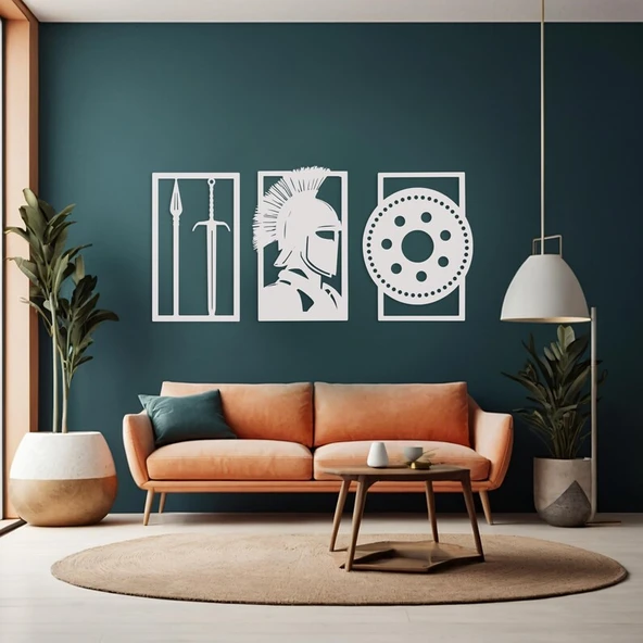 Beyaz Spartacus Dekoratif dekor tablo ürün görseli