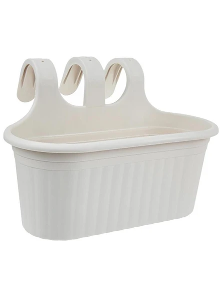 Omnipazar SO-TOM2 Tombik Askılı Balkon Saksı 6.5 Lt Kirli Beyaz 6 Adet - 2