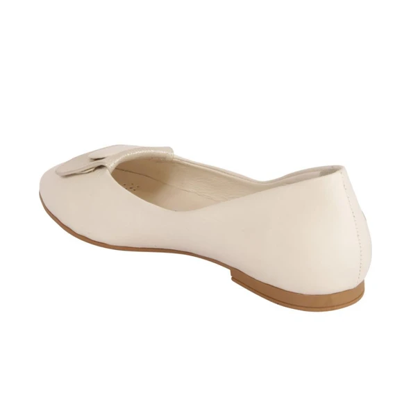 MAMMAMİA D25YA-7225 DÜZ TABAN KADIN DERİ BABET - Resim 6