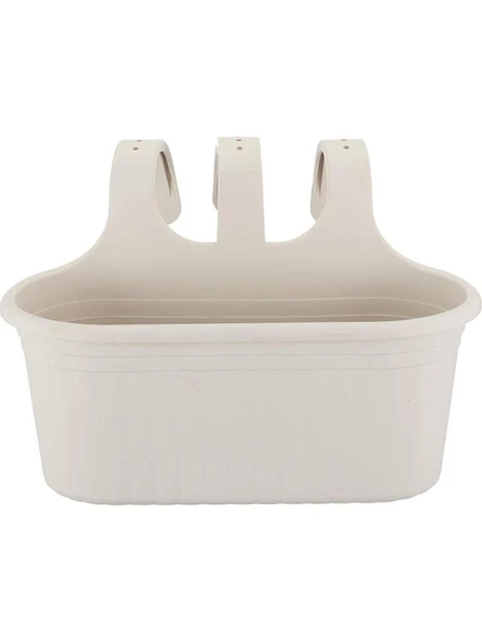 Omnipazar SO-TOM2 Tombik Askılı Balkon Saksı 6.5 Lt Kirli Beyaz 6 Adet - 5