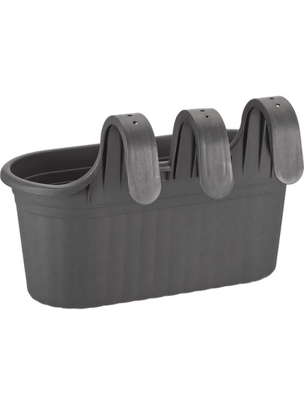 Omnipazar SO-TOM2 Tombik Askılı Balkon Saksı 6.5 Lt Antrasit 6 Adet - Resim 5