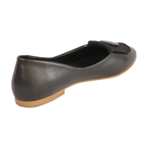 MAMMAMİA D25YA-7225 DÜZ TABAN KADIN DERİ BABET - Resim 4