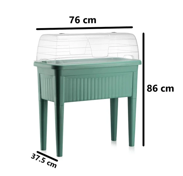 Omnipazar SO-ABS3 Fanuslu Ayaklı Bahçe Yetiştirme Saksı Seti 60 Litre No 3 - 8