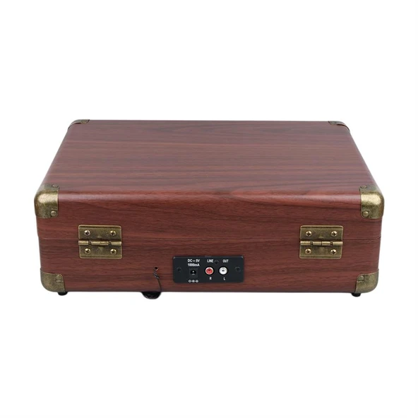 Magicvoice PU16 Retro Vintage Çanta Pikap - Radyo - Bluetooth - USB Mp3 Çalar - 4