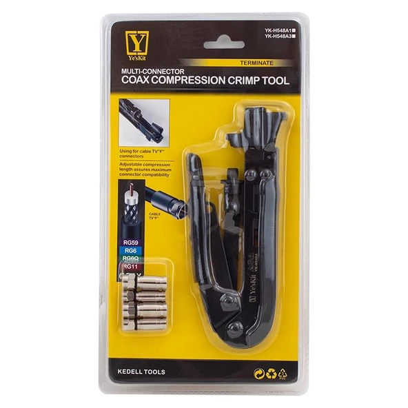 Yeskit YK-H548A1 RG11 30.5-36Mm/R59-RG6 15.5-21.3Mm Sıkma Pensesi - 2