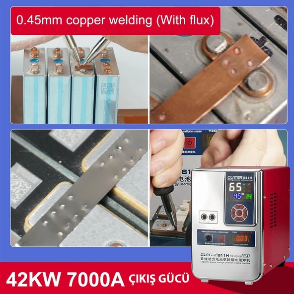 Glitter 811H Şarjlı Pil Profesyonel Bakır - Nikel Punta Kaynak Makinesi 36KW/42KW 7000A - 4
