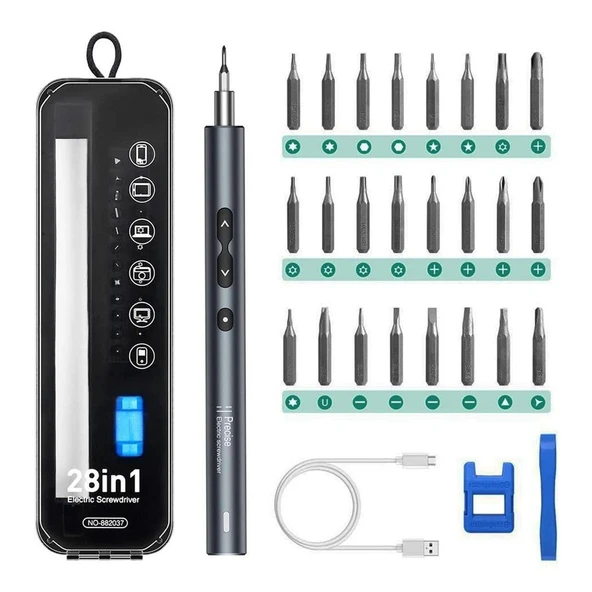 Noyafa NO-882037 28IN1 Mini Şarjlı Tornavida Seti Yüksek Torklu 24 Uçlu Başlıklı