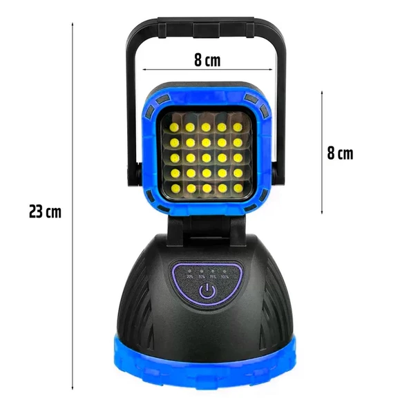 Powermaster PM-8033B 6 Modlu EL Feneri Ve Işıldak Acil Durum Lambası 25 Cob Ledli Solar Şarjlı - 4