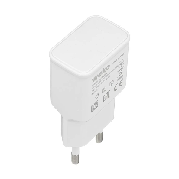 Weko WK-21434 2.1 Amper Telefon Şarj Adaptörü + Micro USB Kablo - 3
