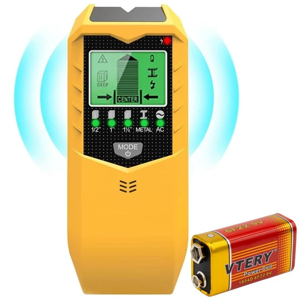 Powermaster PM-26593 Profesyonel 5İn1 Lcd Ekranlı Çok Fonksiyonlu Saplama Bulucu Duvar Dedektörü - 2