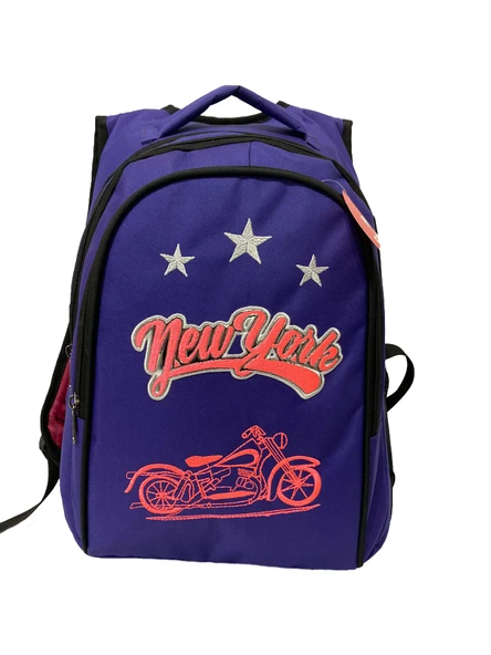 Ortaokul Lise Öğrenci Sırt Çantası Mor - Resim 3