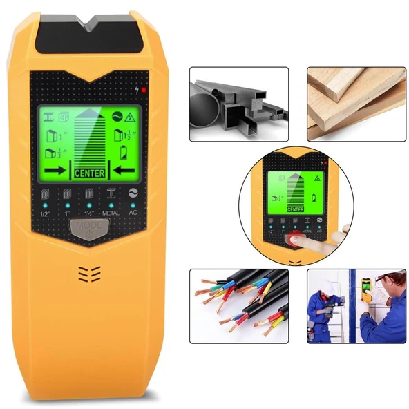 Powermaster PM-26593 Profesyonel 5İn1 Lcd Ekranlı Çok Fonksiyonlu Saplama Bulucu Duvar Dedektörü - 4