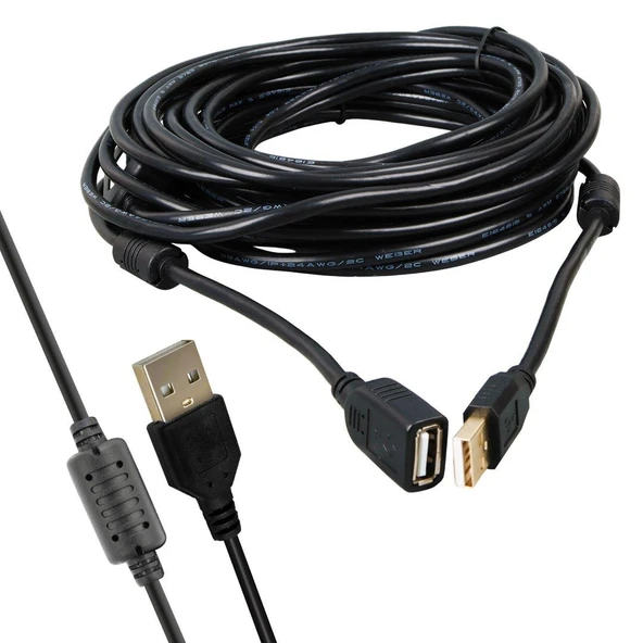 Powermaster PM-11955 Usb 2.0 Siyah Chipset 10 Metre Usb Uzatma Kablosu - 3