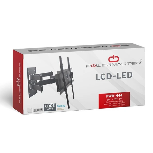 Powermaster PWR-H44 39''-55'' Çift Kollu Kilitli Hareketli Duvar Askı Aparatı - 2