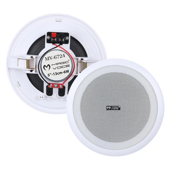 Magicvoice MV-6724 13 CM 6 Watt 8 Ohm 5" Beyaz Trafosuz Alçıpan Hoparlör