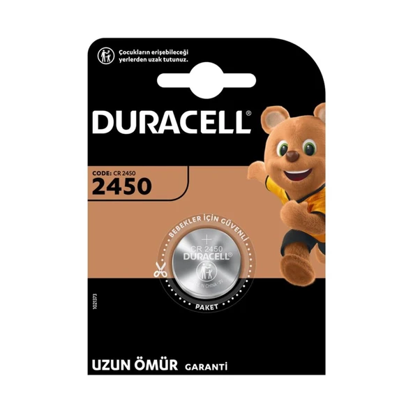 Duracell CR2450 3 Volt Lityum Pil Tek Fiyat ürün görseli 1