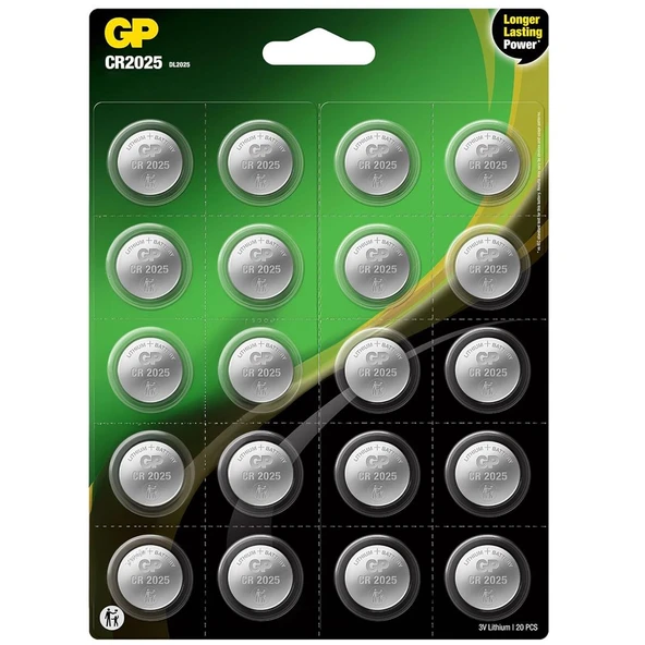 GP CR2025 DL2025 Lityum 20'Li Para Pil (GPCR2025-2CAI20)