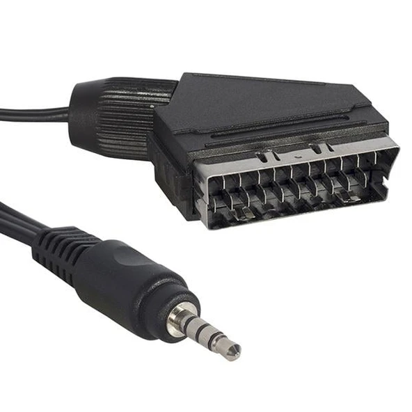 AV Kablo Scart Kablo 3.5 Mm Stereo 1.2 Metre Kısa Jack