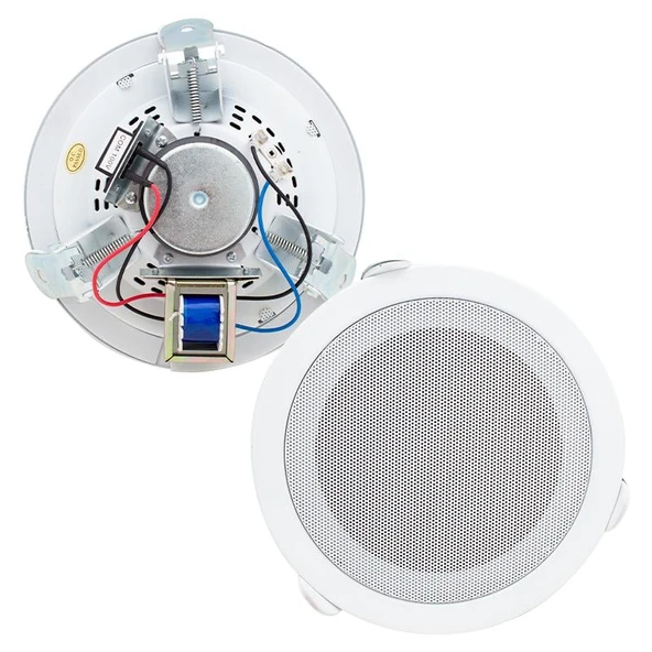 Magicvoice MV-6695 18 CM 6 Watt Beyaz Trafolu Metal Kasa Alçıpan Hoparlör - 2