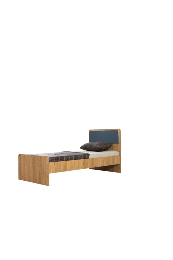 Güven Mobilya Kahverengi Ceviz Mavi Karyolalı Dolaplı Ranza Takım - 6