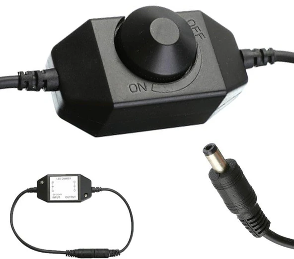 Powermaster DC12V-DC24V 2A Tek Renkli Işık Şiddeti Kontrolü Şerit Led Dimmer PM-4612