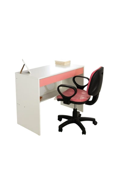 Güven Mobilya Pembe Çalışma Masalı Dolaplı Ranza Takım - 3