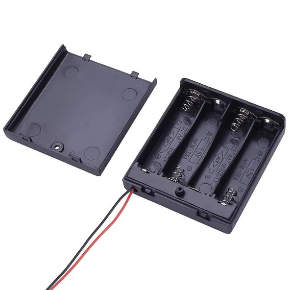 Powermaster  4'Lü AA Kapaklı Switch'li Pil Yuvası (IC-233F)