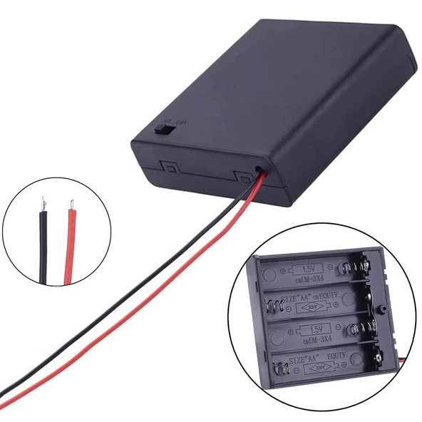 Powermaster  4'Lü AA Kapaklı Switch'li Pil Yuvası (IC-233F) - 3