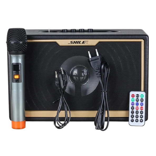 Shile SD-1 El Mikrofonlu Kumandalı USB/SD/BT Portatif Hoparlör - 4
