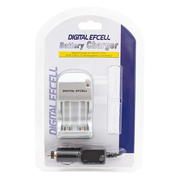 Digital Efcell 123A - 16340 - 17335 2 Li Ev Ve Araç Pil Şarj Cihazı - 3