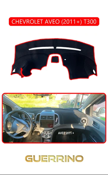Guerrino  CHEVROLET AVEO 2011+ T300TORPİDO KORUMA HALISI KIRMIZI KENAR ürün görseli
