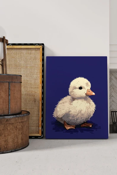 Minik Sevimli Ördek Yavrusu Kanvas Tablo