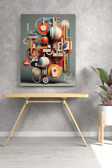 Karışık Geometrik Şekiller Kanvas Tablo