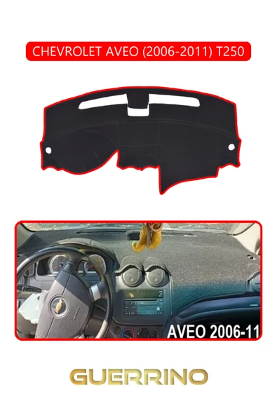 Guerrino  CHEVROLET AVEO 2006-2011 T250TORPİDO KORUMA HALISI KIRMIZI KENAR ürün görseli