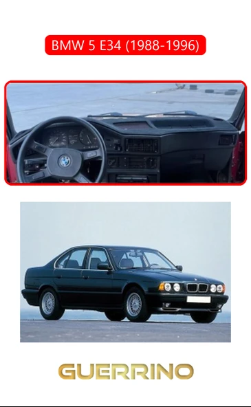 Guerrino  BMW 5 E34 1988-1996TORPİDO KORUMA HALISI KIRMIZI KENAR ürün görseli