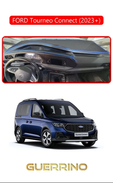 Guerrino  FORD Torneo Connect 2023+ (CADY 2023+)TORPİDO KORUMA HALISI KIRMIZI KENAR ürün görseli
