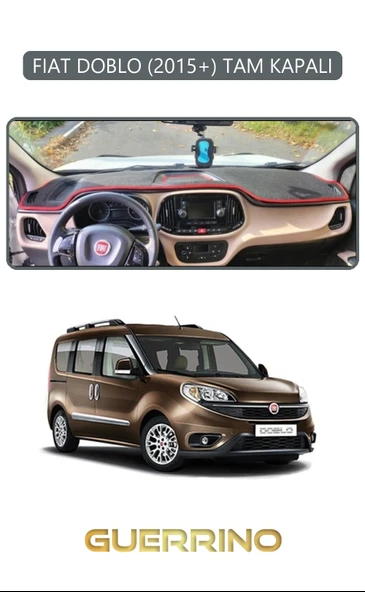 Guerrino  FIAT DOBLO 2015+ TAM KAPALITORPİDO KORUMA HALISI GRİ KENAR ürün görseli